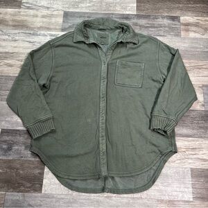 aerie army green LumberJane button up top